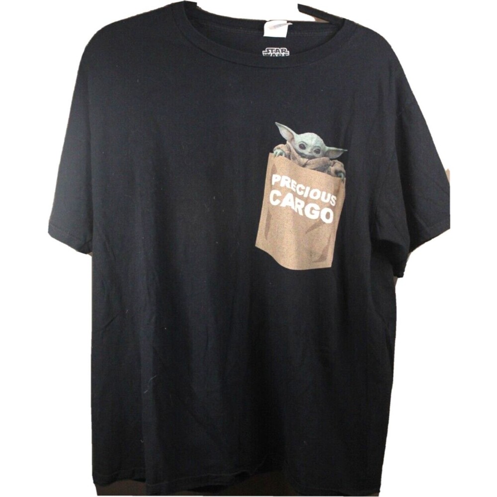 Star Wars Baby Yoda T Shirt Mens  Large L Black Precious Cargo Graphic Shirt